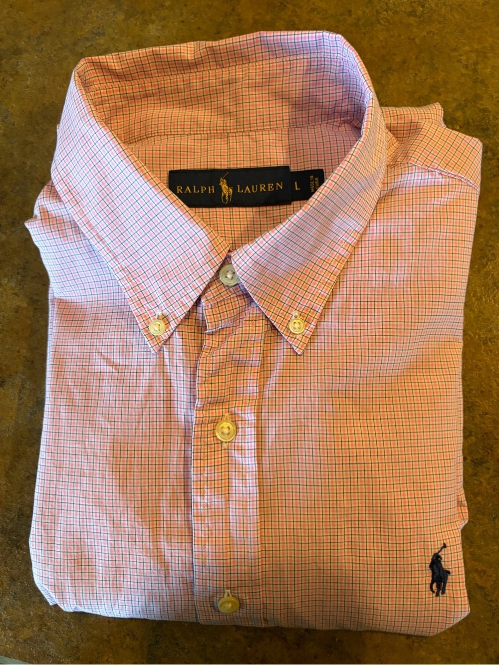 Ralph Lauren Pink & Blue Micro-Check Button-Down Shirt
